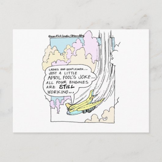 Pilot April Fools Cartoon Funny Gifts & T - shirts Briefkaart (Voorkant)