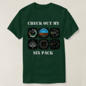 Pilot Aviation Check Out My Six Pack Flying Airpla T-shirt (Design voorkant)