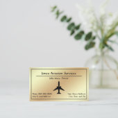 Pilot Aviation Service Jet Plane Business Card Visitekaartje (Staand voorkant)