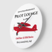 Pilot Aviation Vliegtuig Lounge Pub Bar Teken Grote Klok (Hoek)