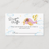 Pilot Bear Airplane Diaper Raffle Baby Shower  Informatiekaartje (Voorkant)
