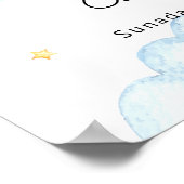 Pilot Bear Balloon Airplane Baby Shower Welcome  Poster (Hoek)