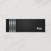 Pilot - Black Silver Stripes Mini Visitekaartje (Voorkant)