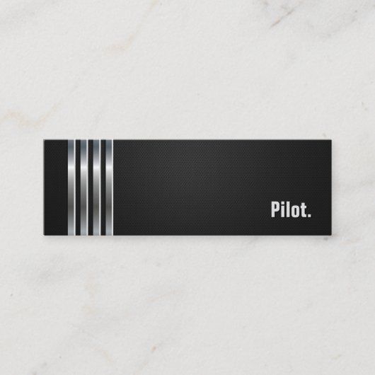 Pilot - Black Silver Stripes Mini Visitekaartje (Voorkant)