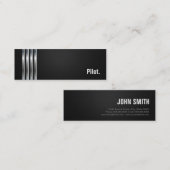 Pilot - Black Silver Stripes Mini Visitekaartje (Voorkant / Achterkant)
