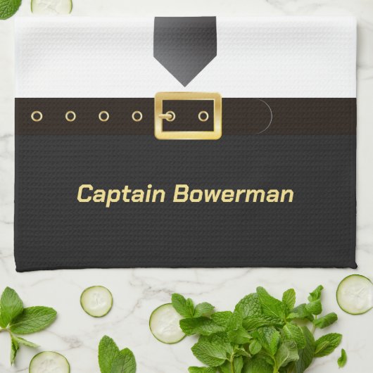 Pilot Captain Aviator Uniform Personalised Theedoek (Gevouwen)