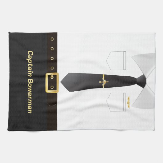 Pilot Captain Aviator Uniform Personalised Theedoek (Horizontaal)