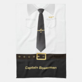 Pilot Captain Aviator Uniform Personalised Theedoek (Verticaal)