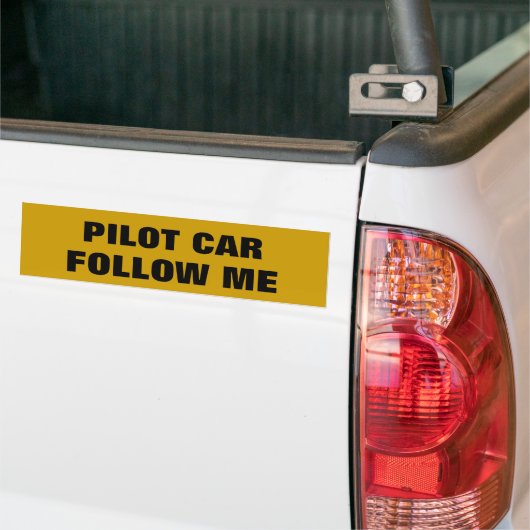 PILOT CAR, VOLG ME BUMPERSTICKER (Op Truck)