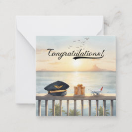 Pilot Congratulations Note Card – Elegant Aviation Notitiekaartje