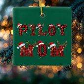 Pilot Dad Christmas Letters Lights Ornaments Funny Keramisch Ornament