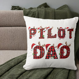 Pilot Dad Christmas Letters Lights Ornaments Funny Kussen