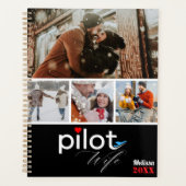Pilot Echtgenote Typografie & Vliegtuig,Minimalist Planner (Voorkant)