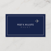 Pilot Eenvoudig Minimalistisch Modern Blauw Visitekaartje (Voorkant)