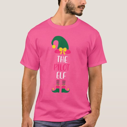 Pilot Elf Family Matching Group kerstmannen P T-shirt (Voorkant)