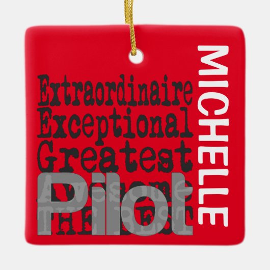 Pilot Extraordinaire CUSTOM Ceramic Ornament (Voorkant)