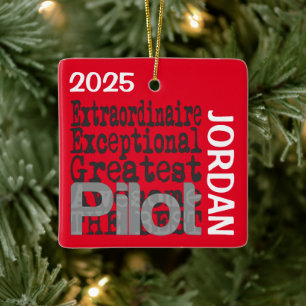Pilot Extraordinaire CUSTOM Keramisch Ornament