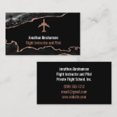 Pilot Flight Instructor Zwart Roos Gouden Agaat Visitekaartje (Voorkant / Achterkant)