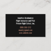 Pilot Flight Instructor Zwart Roos Gouden Agaat Visitekaartje (Achterkant)