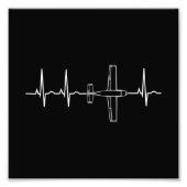  Pilot Flying Sky Heart Gift Foto Afdruk (Voorkant)