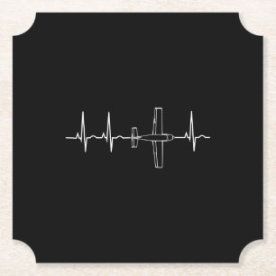 Pilot Flying Sky Heart Gift Kartonnen Onderzetters