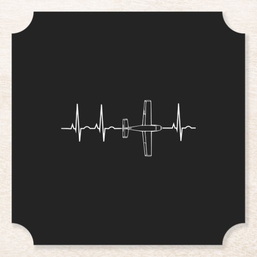  Pilot Flying Sky Heart Gift Kartonnen Onderzetters (Voorkant)