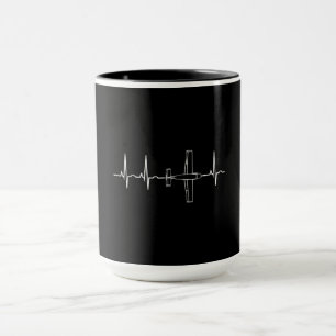 Pilot Flying Sky Heart Gift Mok