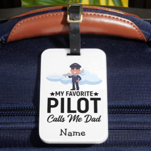 Pilot Funny Quotes noemt me vader voor vader Bagagelabel