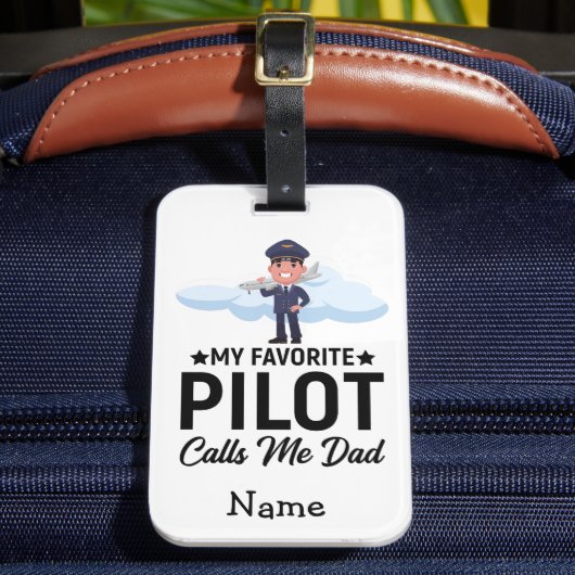 Pilot Funny Quotes noemt me vader voor vader Bagagelabel (Voorkant Insitu 2)
