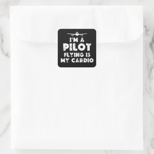 Pilot Funny Vierkante Sticker (Tas)