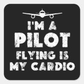 Pilot Funny Vierkante Sticker (Voorkant)