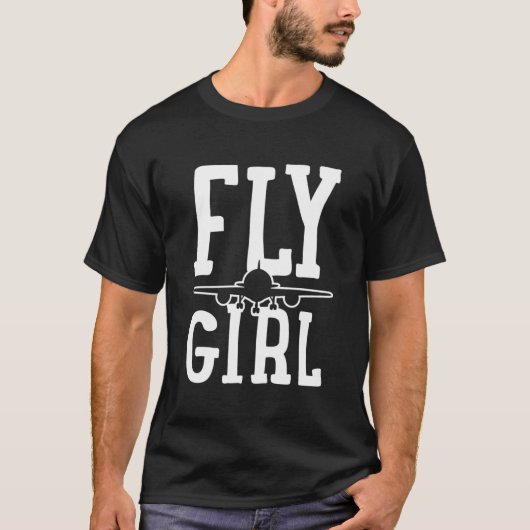 Pilot Girl Airplane Flying T-shirt (Voorkant)