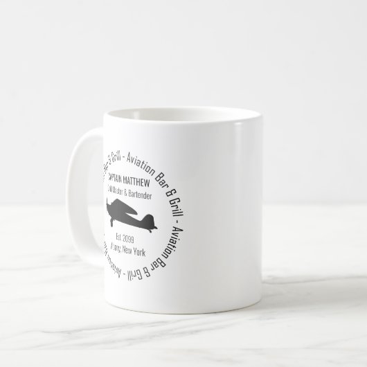 Pilot Grill Master Bartender Aviation Bar & Grill Koffiemok (Voorkant links)