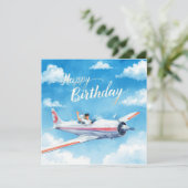 Pilot Happy Birthday on the airplane (Staand voorkant)