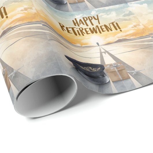 Pilot  Happy retirement Cadeaupapier (Rol Hoek)
