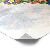 Pilot holds flowers standing on the runway  poster (Hoek)