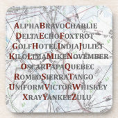 Pilot Home Gift, Aviation Alphabet Map Onderzetter (Voorkant)