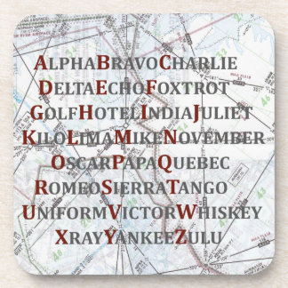 Pilot Home Gift, Aviation Alphabet Map Onderzetter