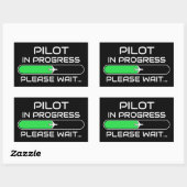 PIlot in Progress Funny Aviation Flight School Rechthoekige Sticker (Vel)