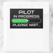 PIlot in Progress Funny Aviation Flight School Rechthoekige Sticker (Tas)