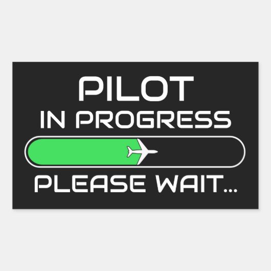 PIlot in Progress Funny Aviation Flight School Rechthoekige Sticker (Voorkant)