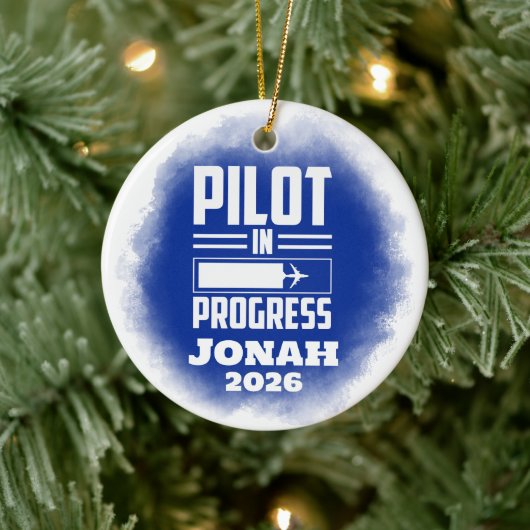Pilot In Progress Graduation  Keramisch Ornament (Boom)