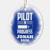 Pilot In Progress Graduation  Keramisch Ornament (Links)