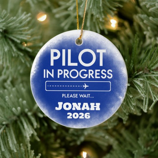 Pilot In Progress Graduation Keramisch Ornament (Boom)