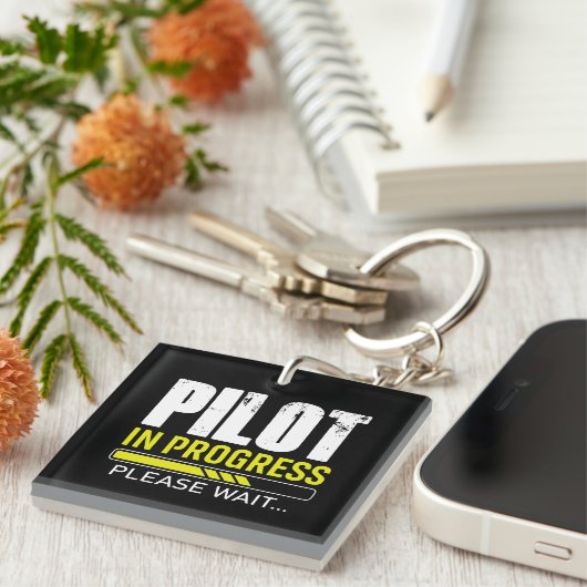 Pilot in Progress… Please Wait | Pilot Gift Idea Sleutelhanger (Voorkant Rechts)