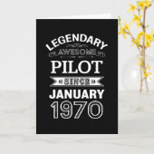 Pilot January 1970 50th Birthday Gift Kaart (Gele Bloem)