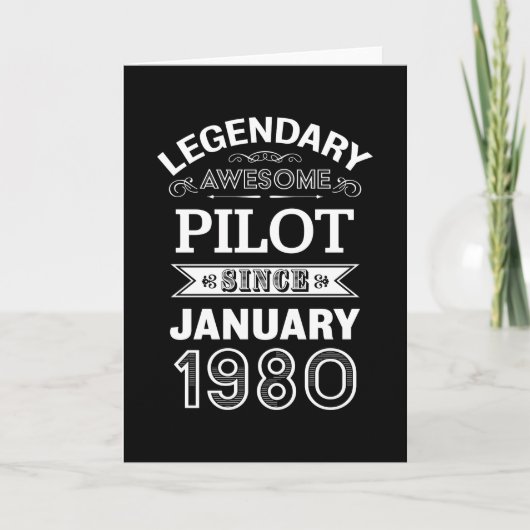 Pilot January 1980 40th Birthday Gift Kaart (Voorkant)