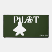 Pilot Jet Fighter Vliegtuig Militair Groen Custom Bureaumat (Voorkant)
