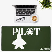 Pilot Jet Fighter Vliegtuig Militair Groen Custom Bureaumat