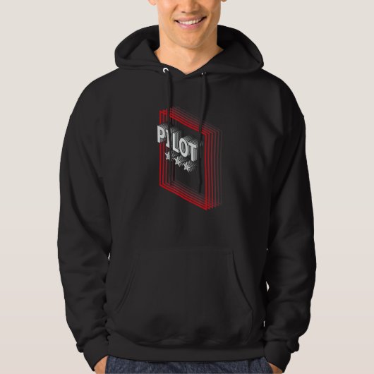 Pilot Job Title Appreciation Retro Hoodie (Voorkant)